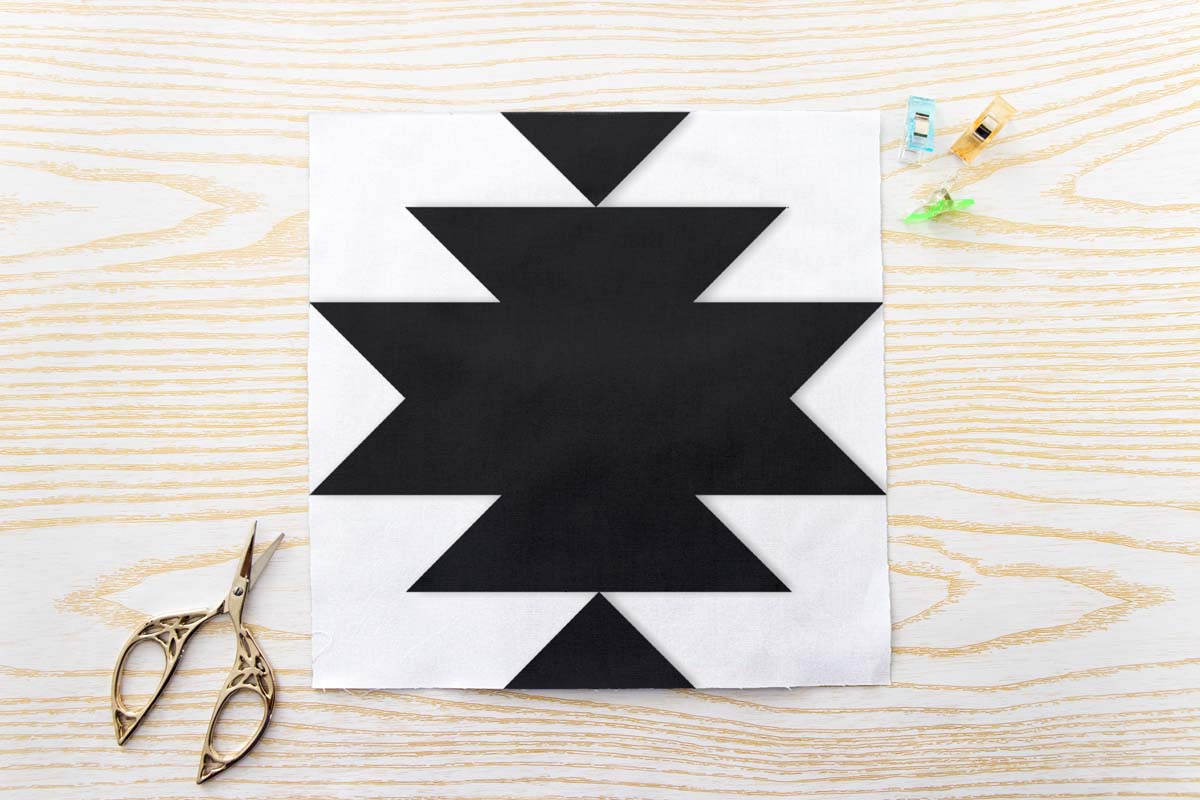 traditional aztec fpp quilt block pattern