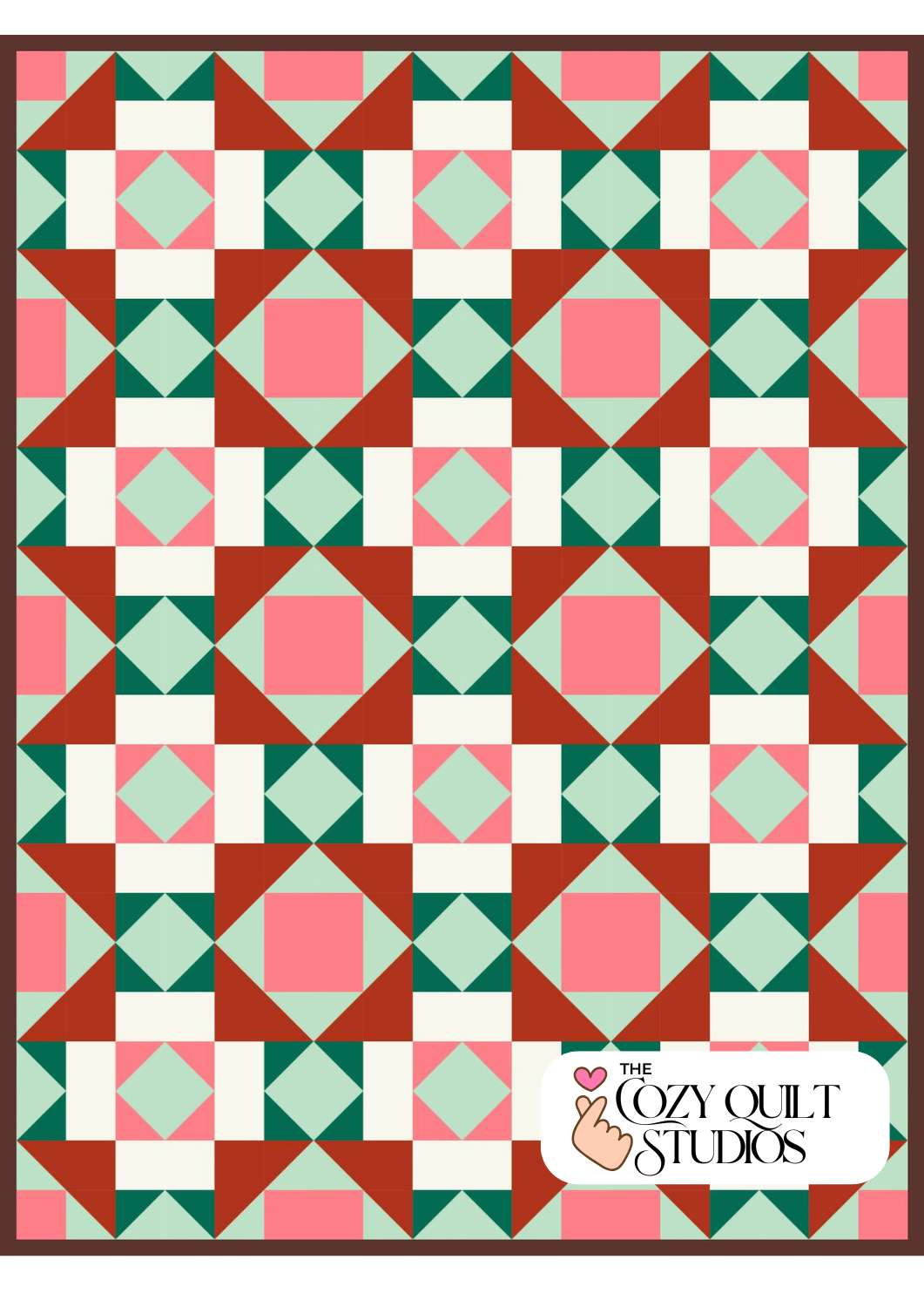 christmas colourways for evening bloom quilt pattern