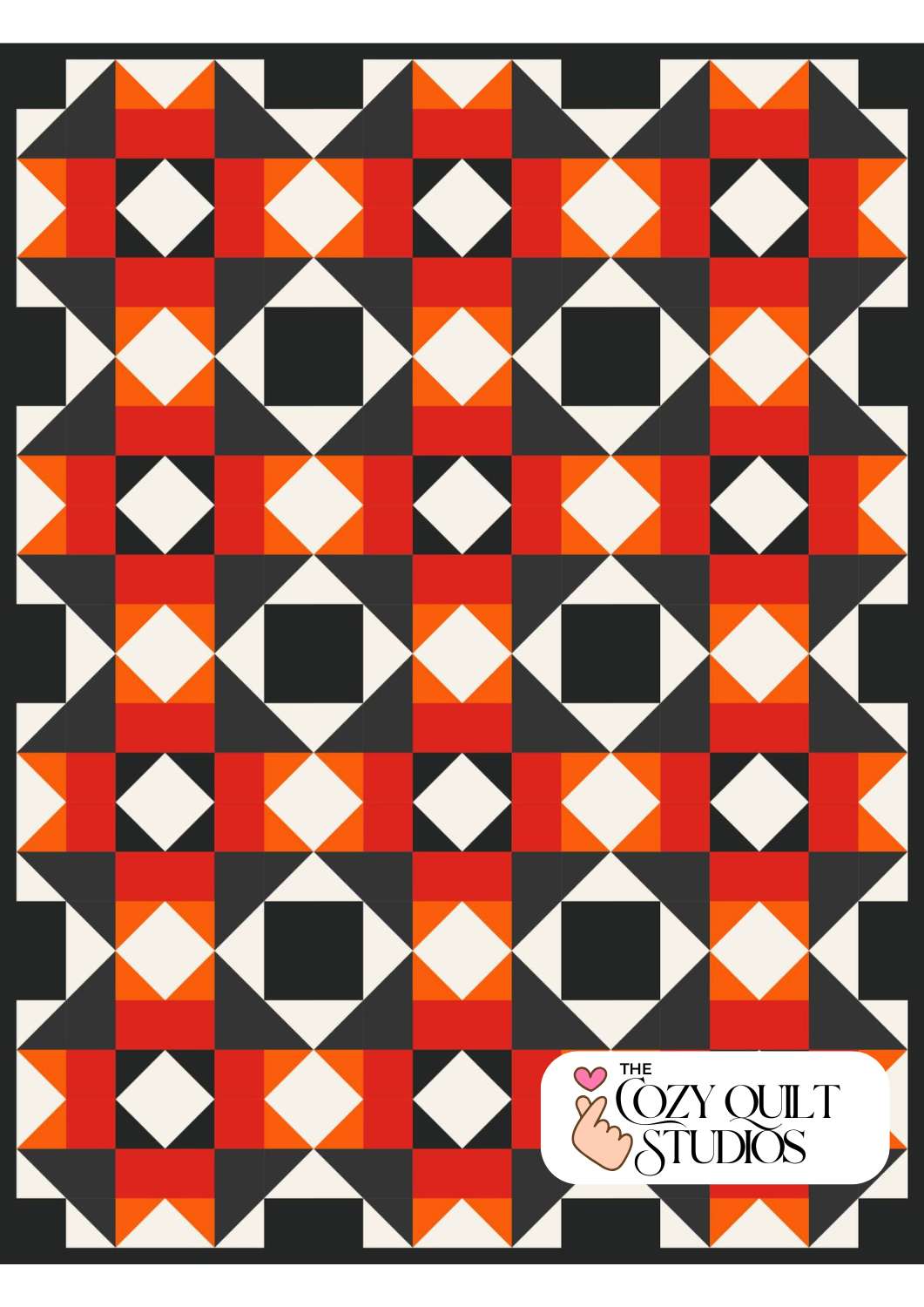 halloween colourways for evening bloom quilt pattern