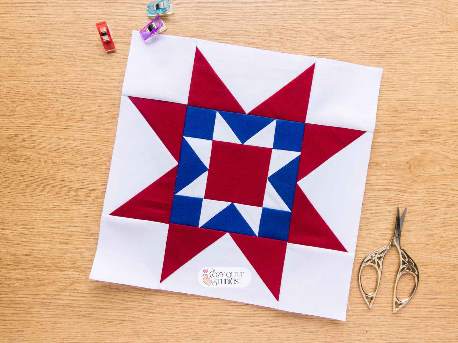 12 inch double sawtooth star foundation paper piecing quilt block