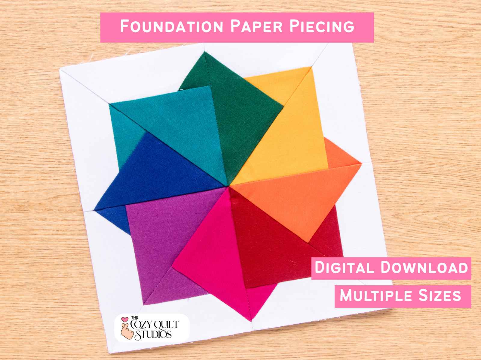 card trick fpp quilt block pattern easy foundation paper piecing templates