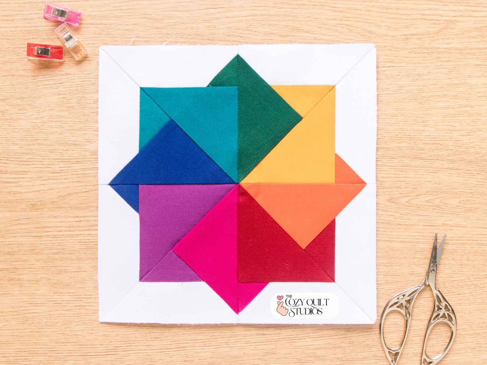 card trick fpp quilt block pattern with 8 size paper piecing templates