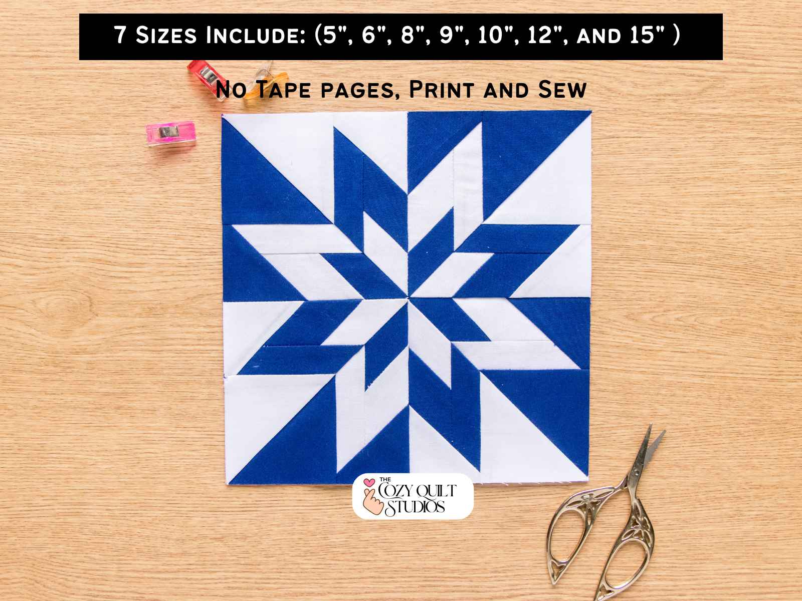 foundation paper piecing Double LeMoyne Star fpp quilt block pattern
