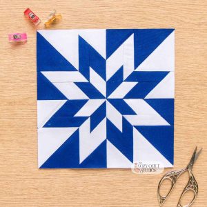 paper pieced Double LeMoyne Star block pattern