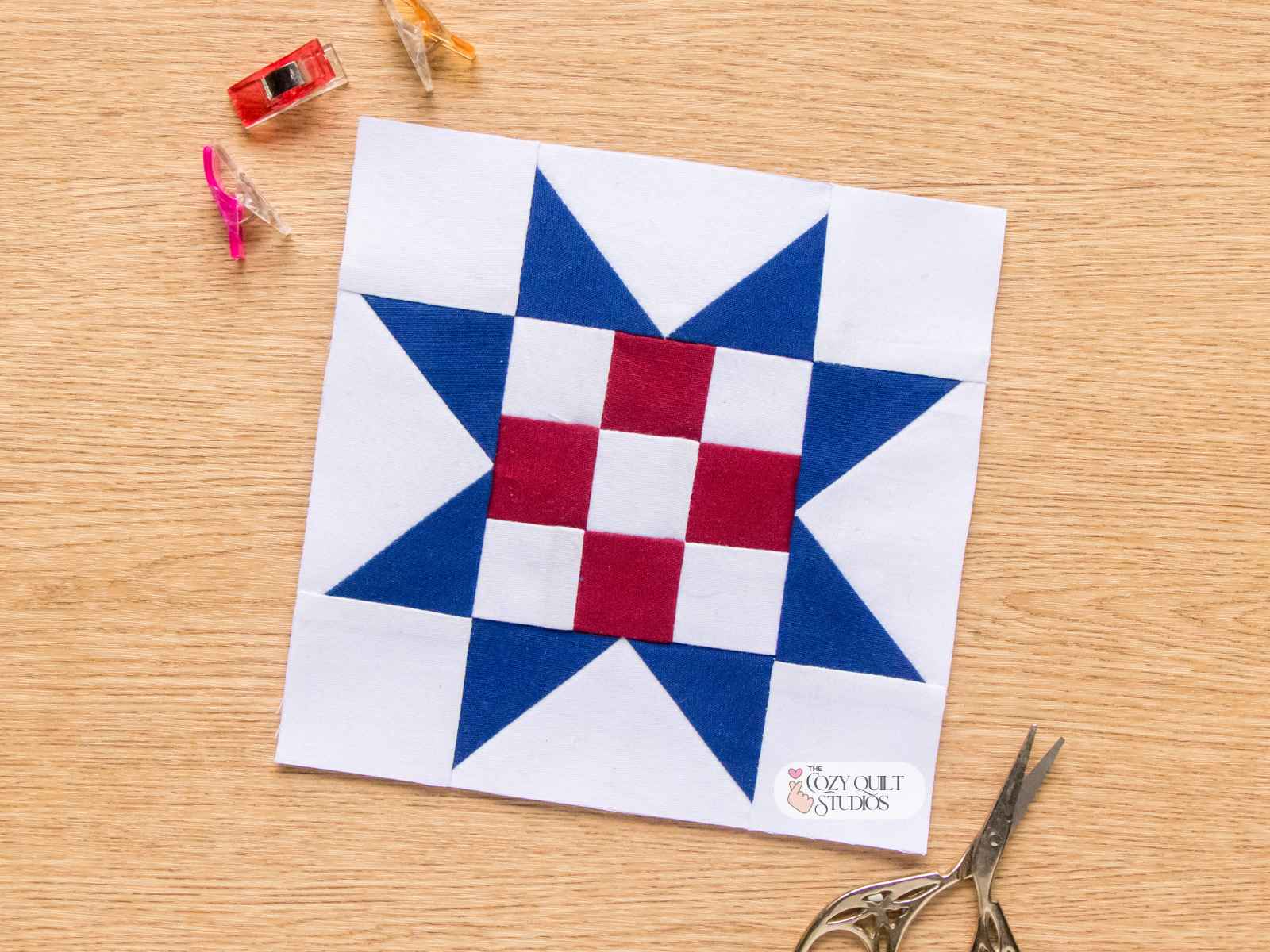 Nine Patch Sawtooth Star fpp foundation paper piecing pattern