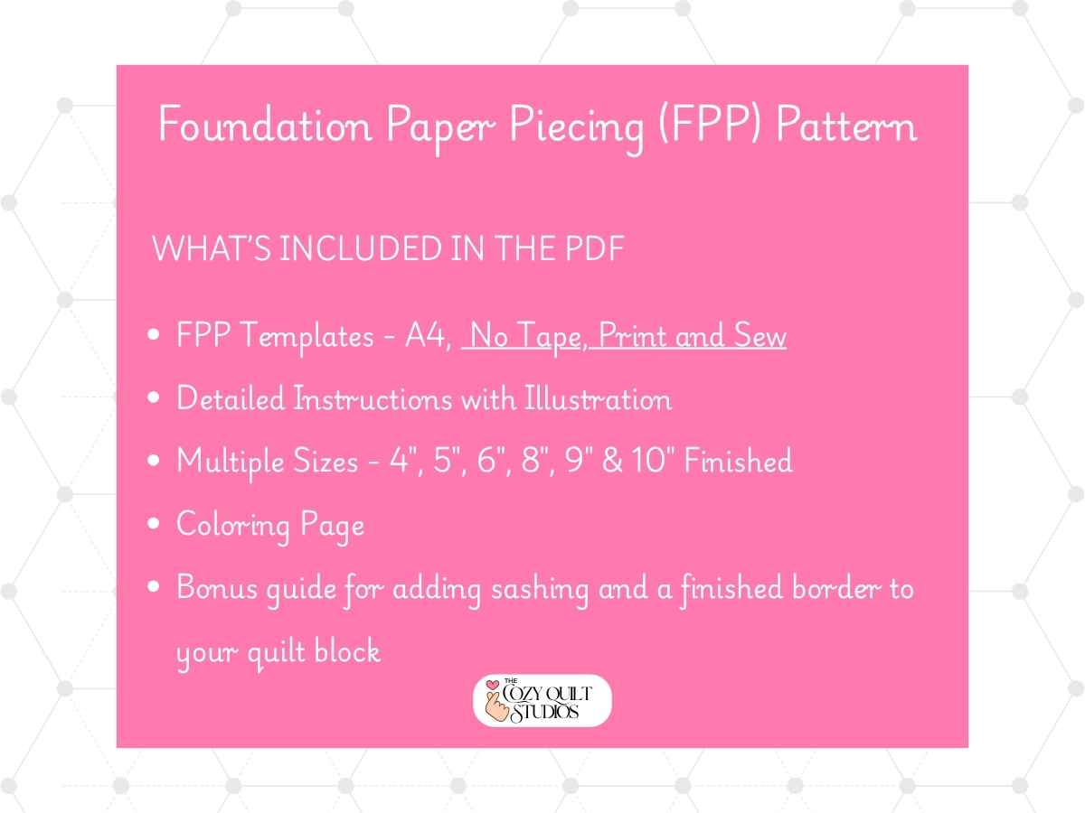 sawtooth star foundation paper piecing quilt block details