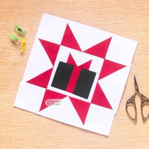Christmas Present Sawtooth Star FPP quilt block pattern with six sizes digital pdf download
