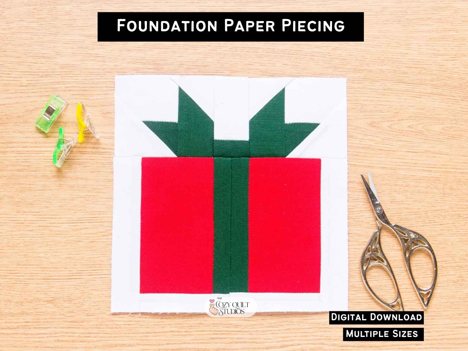 Christmas fpp quilt block pattern easy holiday sewing project ideas