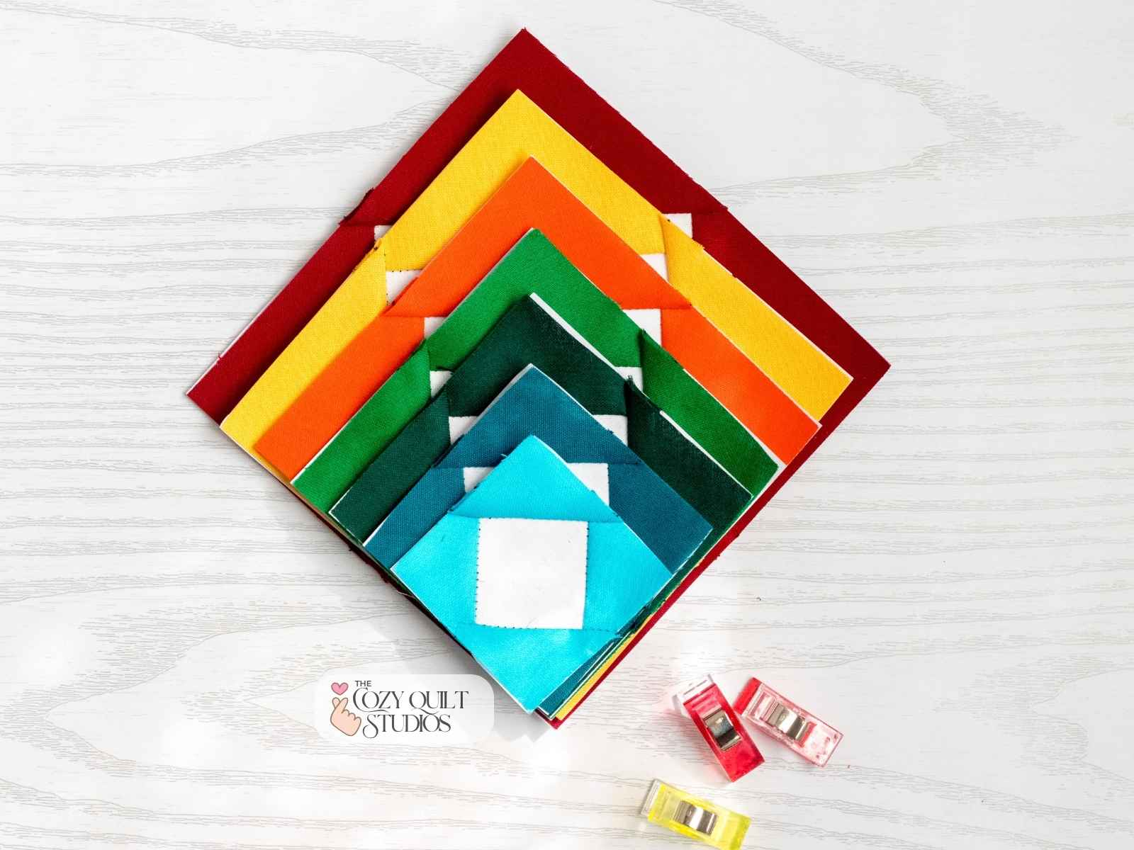 Diamond in a square quilt block foundation paper piecing pattern square in a square fpp