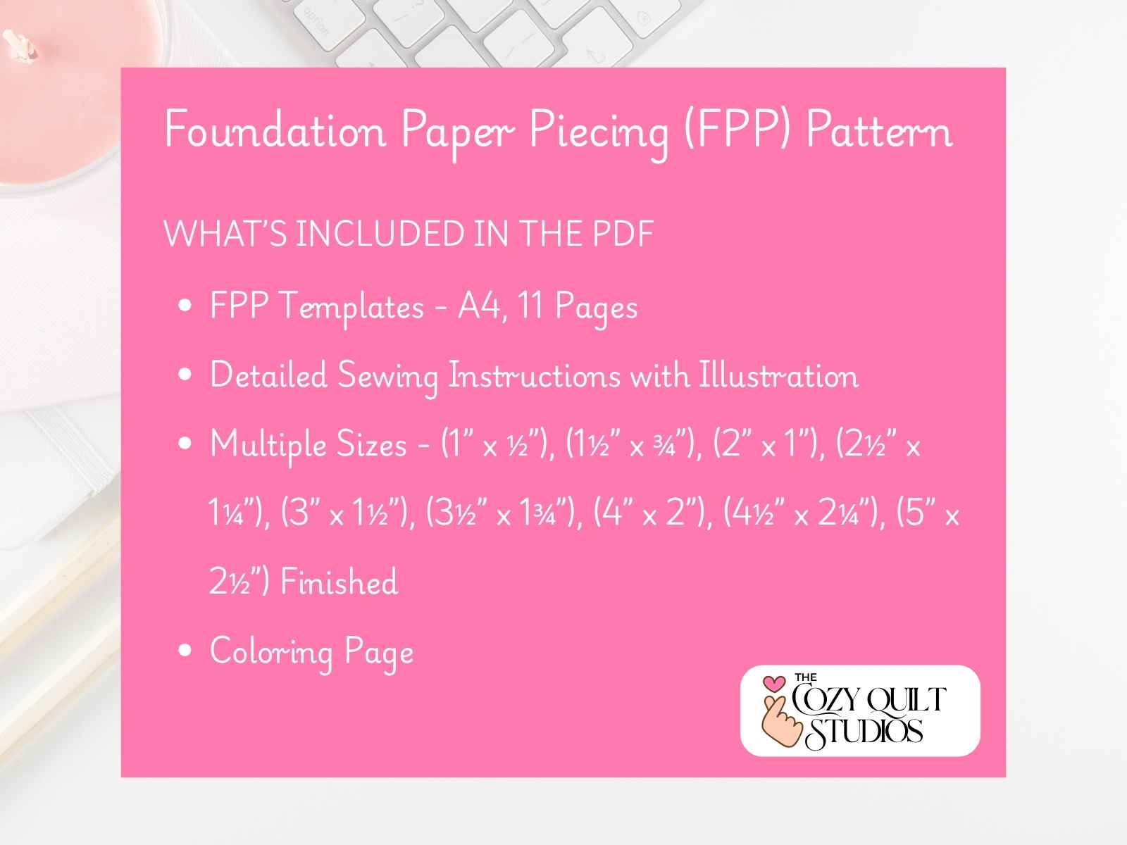 Flying geese quilt border strip fpp quilt block pattern