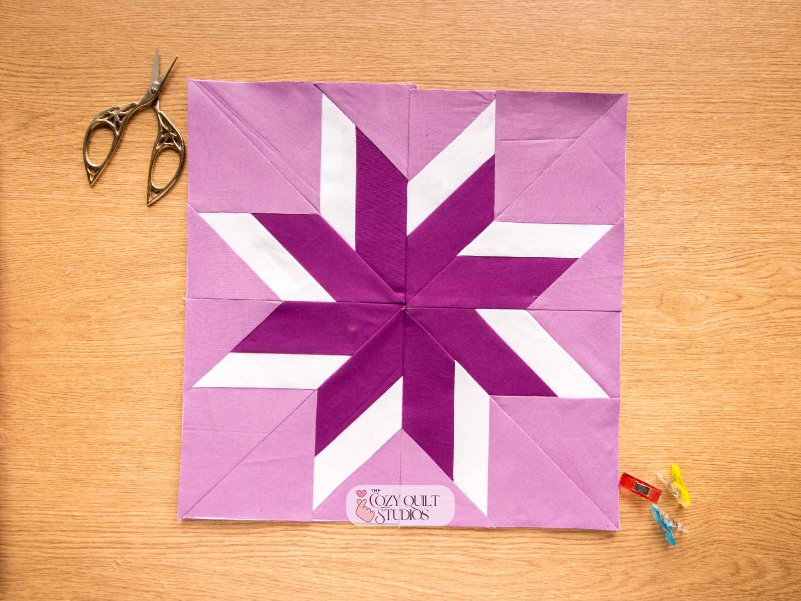 LeMoyne Star fpp quilt block pattern