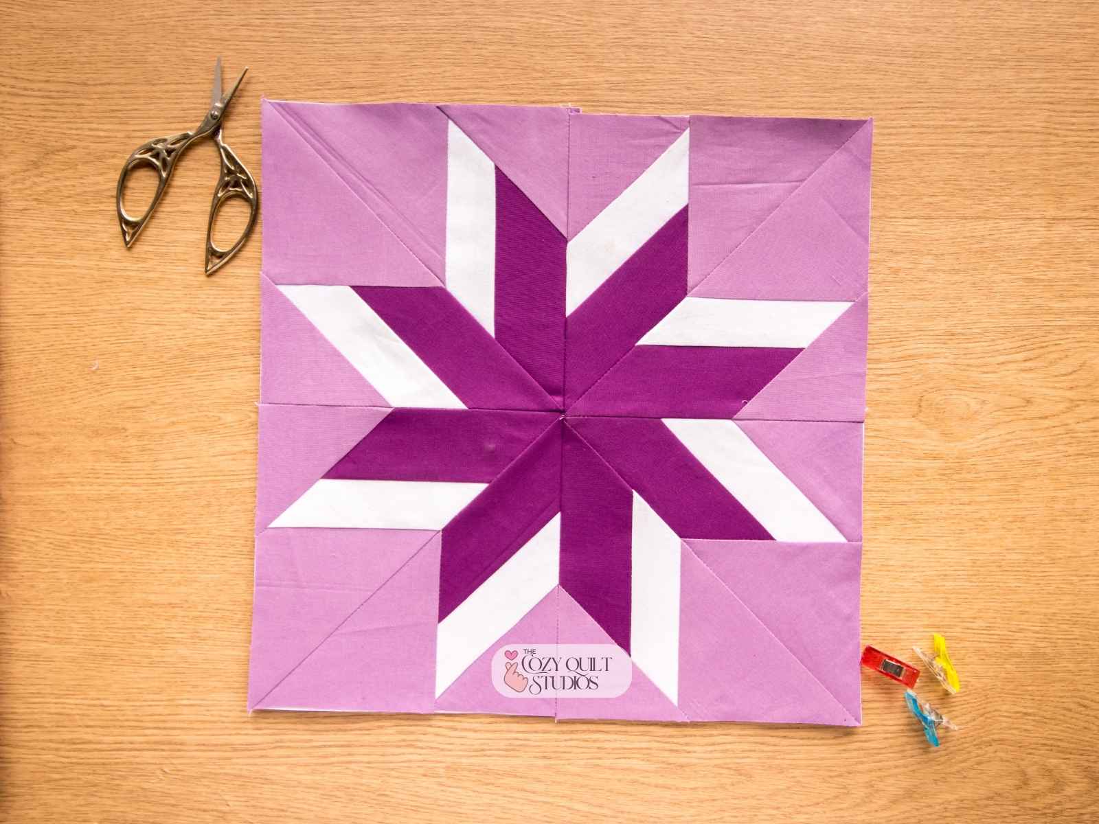 LeMoyne Star variation quilt block paper pieced pattern