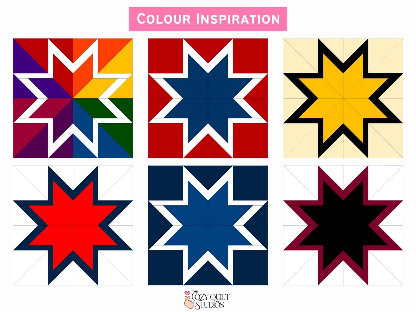 Outline LeMoyne Star FPP colouways