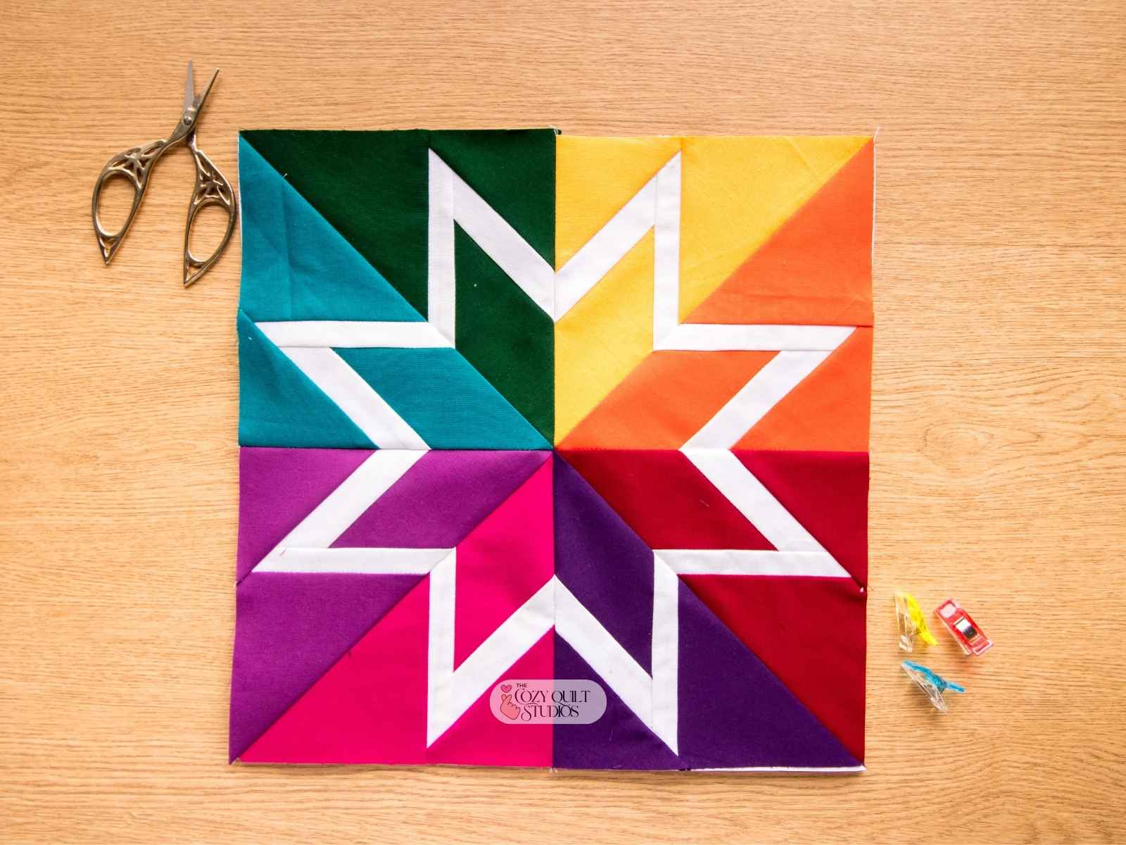 Outline LeMoyne Star quilt block foundation paper piecing pdf templates