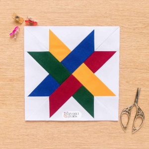 Woven star quilt block foundation paper peicing pattern digitla download pdf