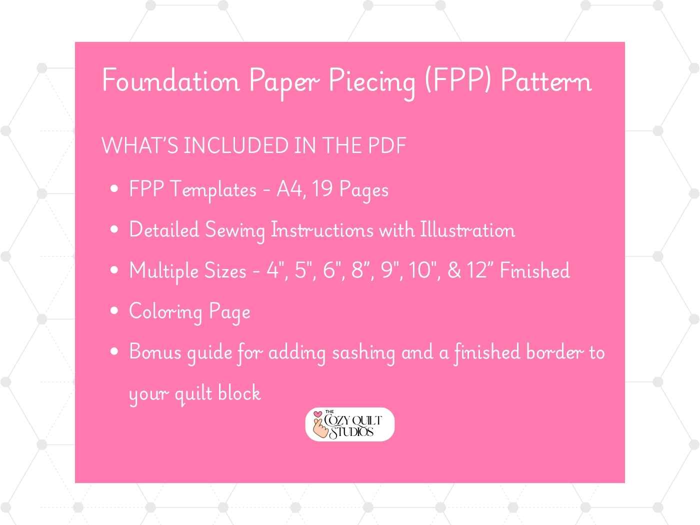 christmas star fpp quilt block pdf details
