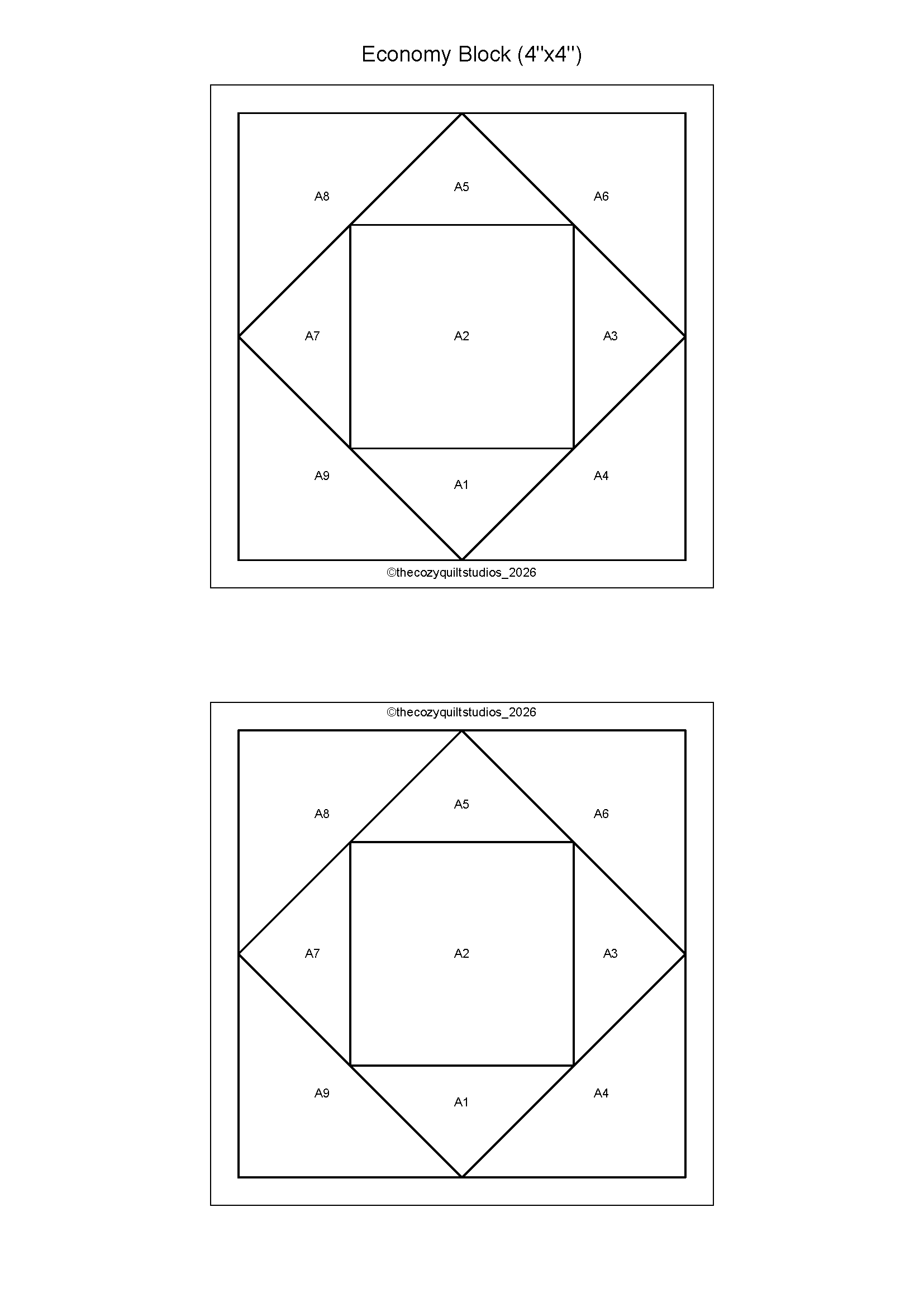 double square in a square paper pieced templates pdf digital download