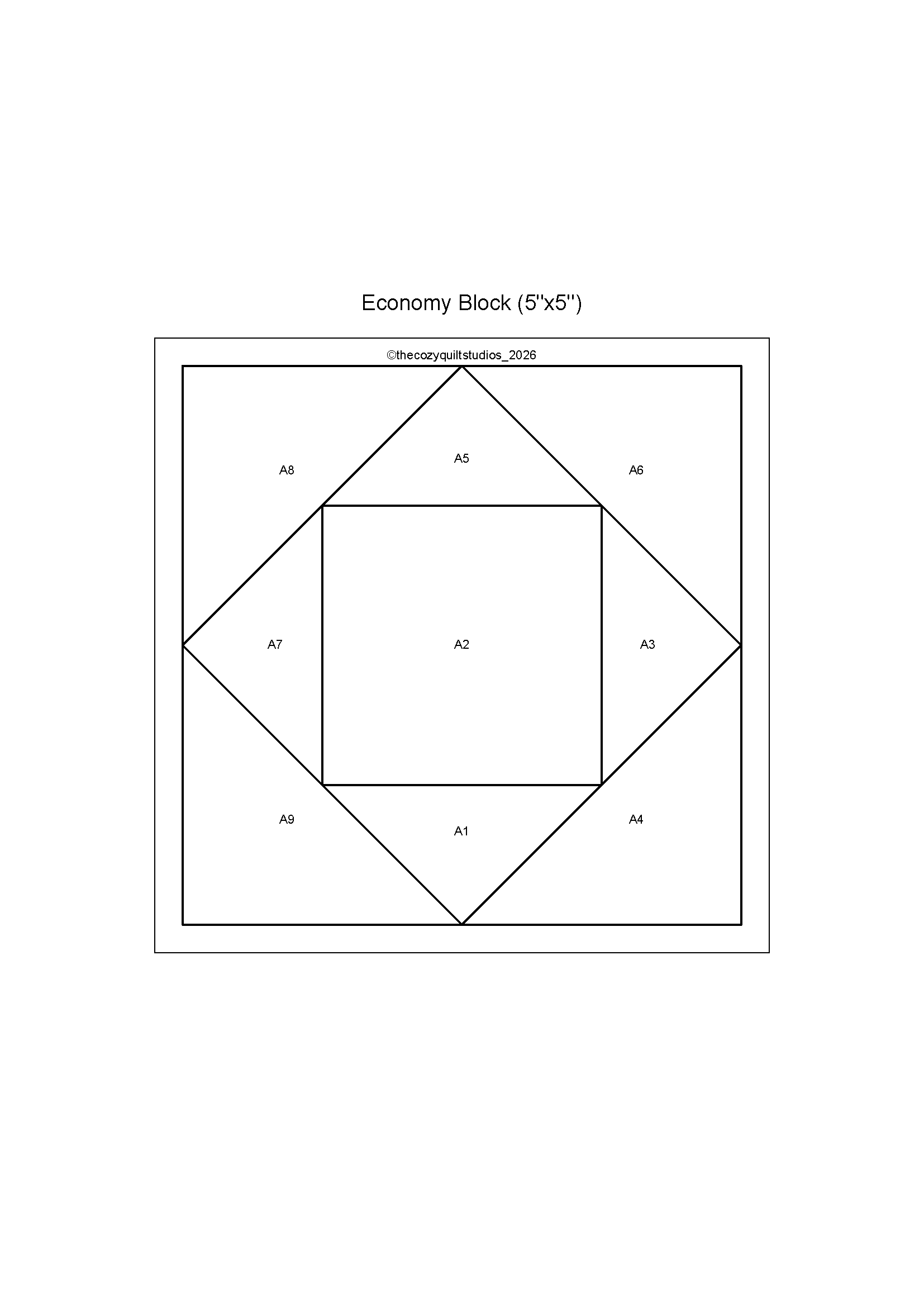 economy quil block pdf digital download pattern