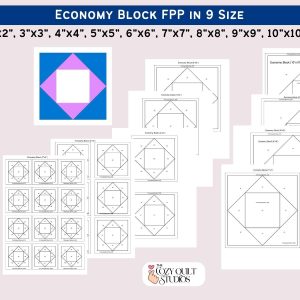 economy quilt block foundation paper piecing pattern
