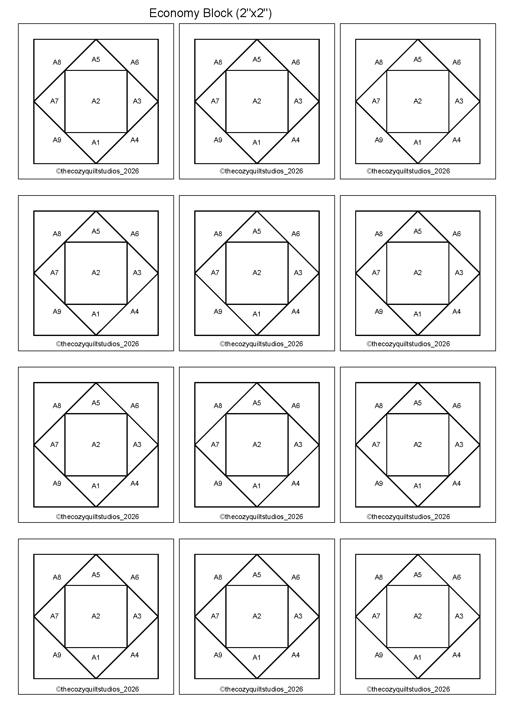 economy quilt block pattern fpp templates