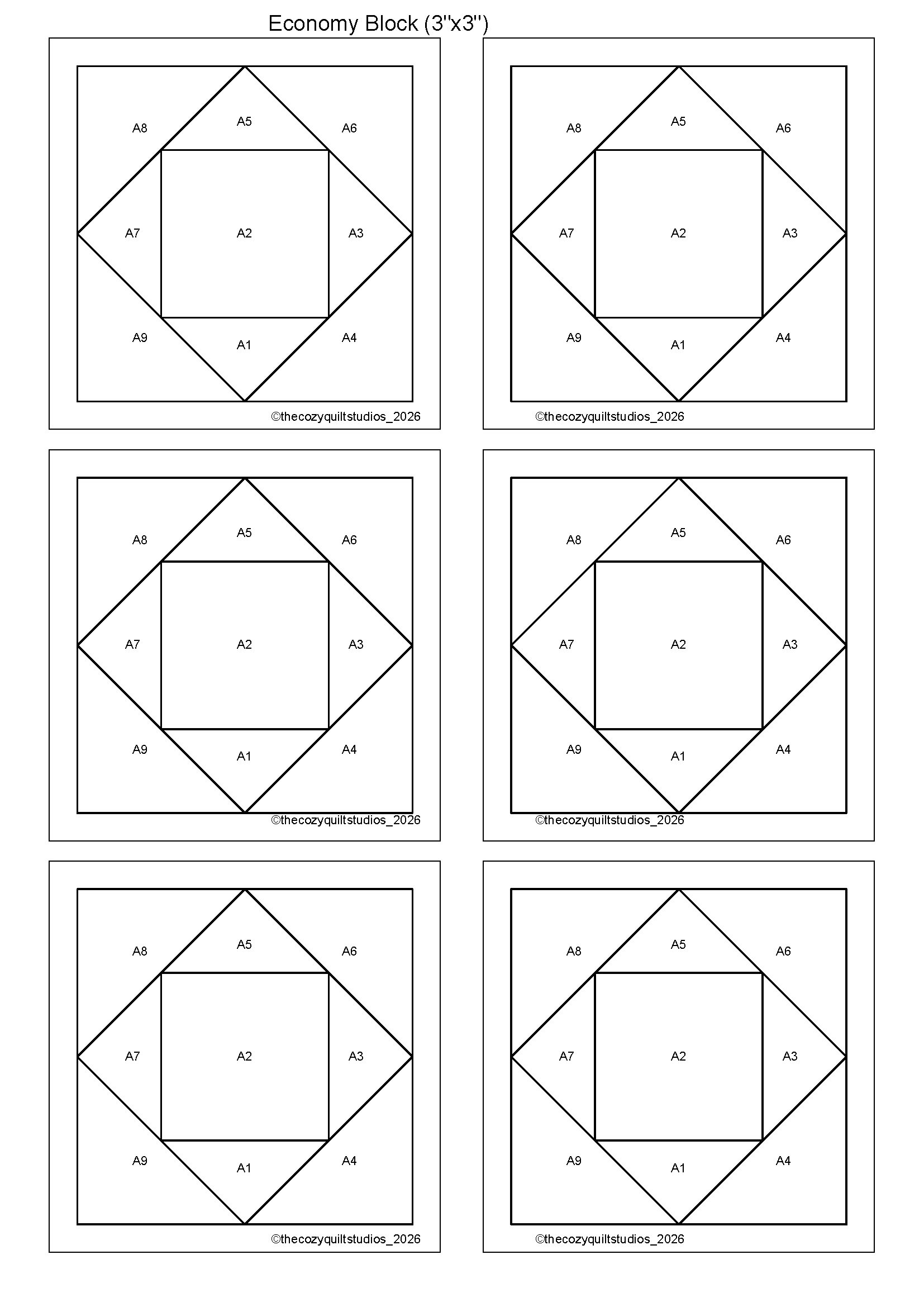 economy quilt block pattern paper piecing templates