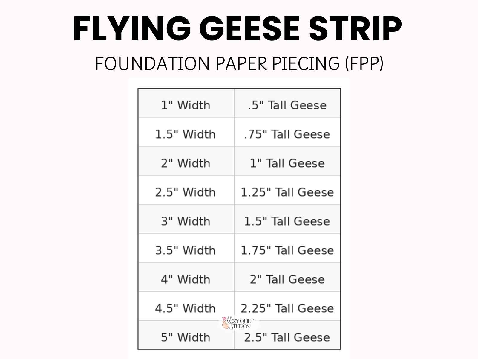 flying geese strip fpp quilt block measurements