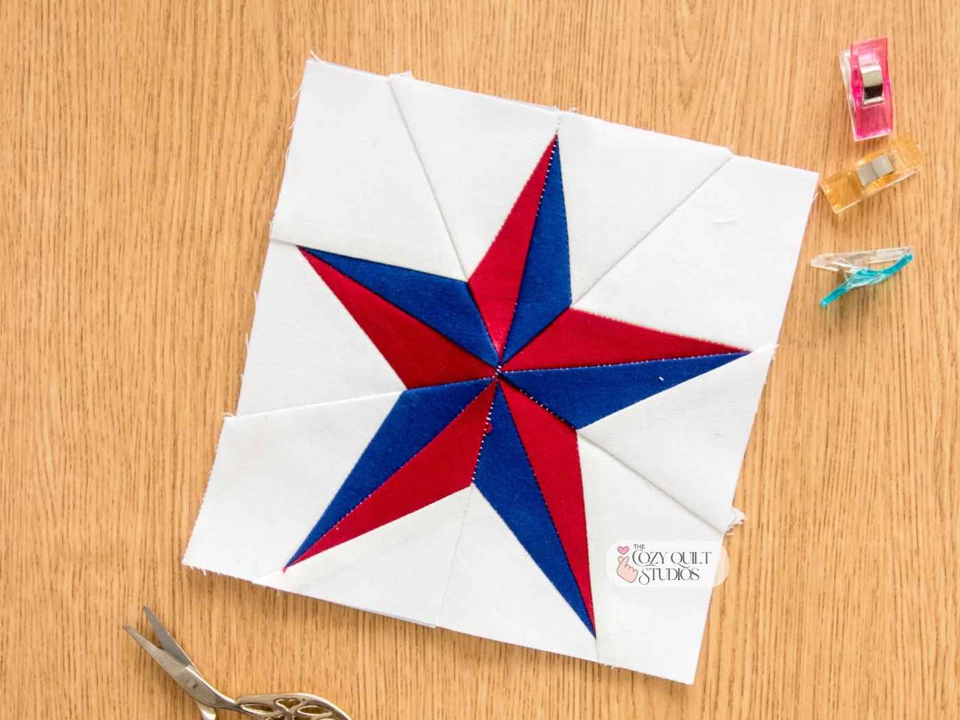 foundation paper piecing five pointed star quilt block pattern instant pdf download