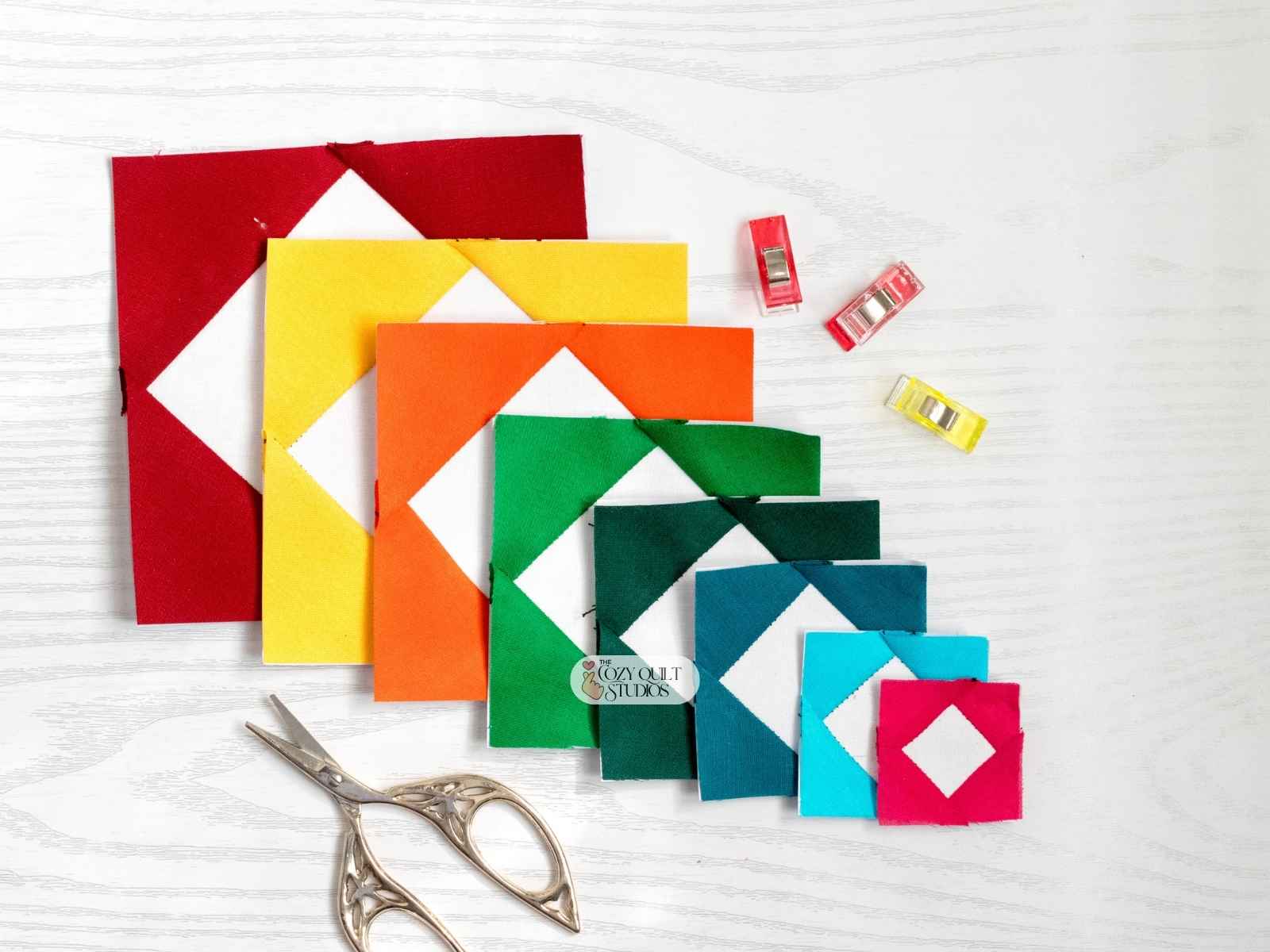 paper pieced square in a square quilt block pattern digital product