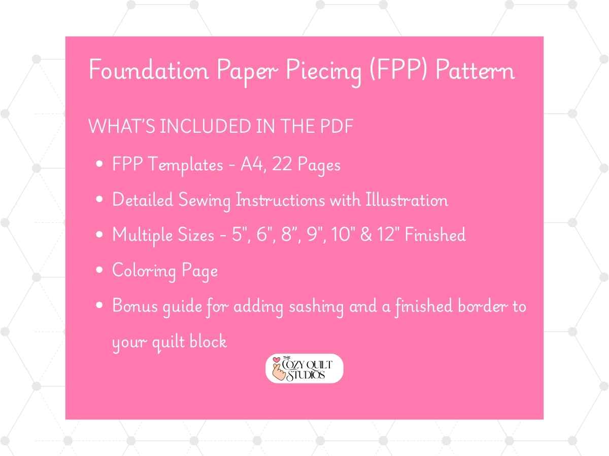 patriotic heart flag foundation paper piecing details of the PDF