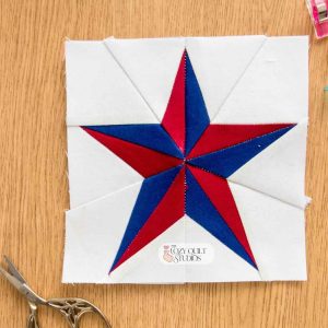 simple five point star foundation paper piecing pattern fpp quilt block templates instant download 7 unfinished sizes in one PDF