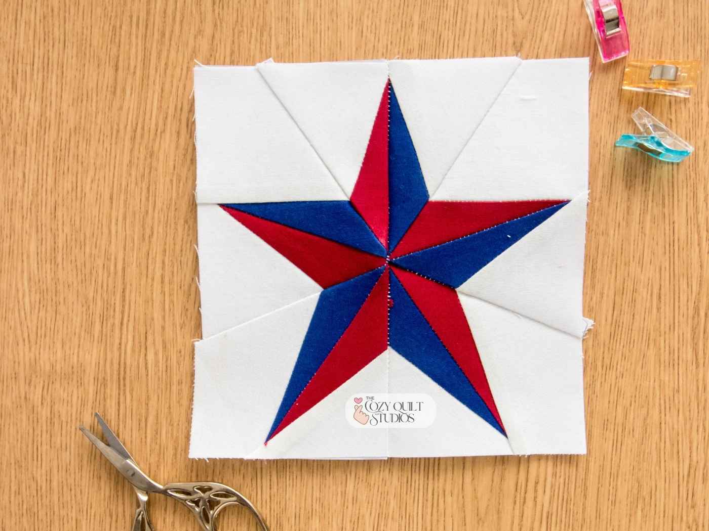 simple five point star foundation paper piecing pattern fpp quilt block templates instant download 7 unfinished sizes in one PDF