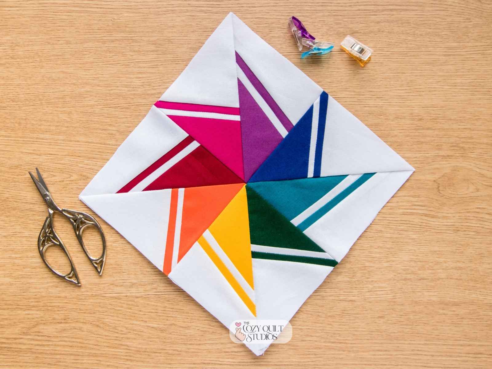 simple spinning pinwheel quilt block pattern a Foundation paper pieicng digital download