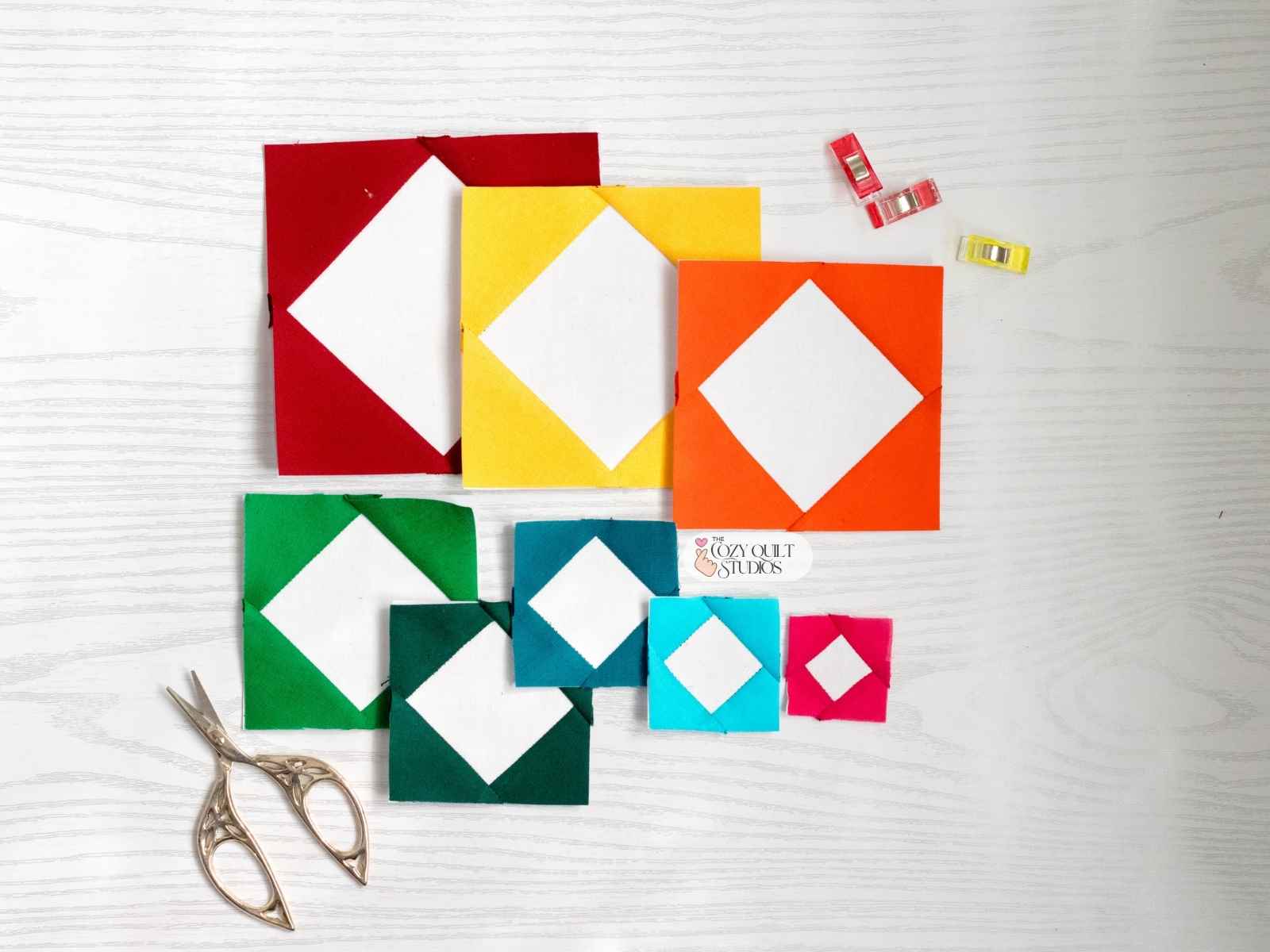 square in a square fpp quilt block foundation paper piecing pattern