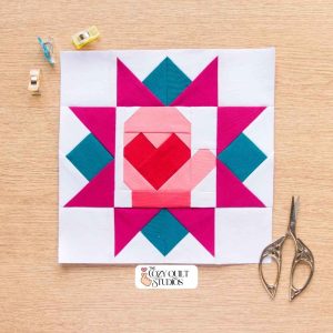 christmas mitten star quilt block foundation paper piecing digital template pdf