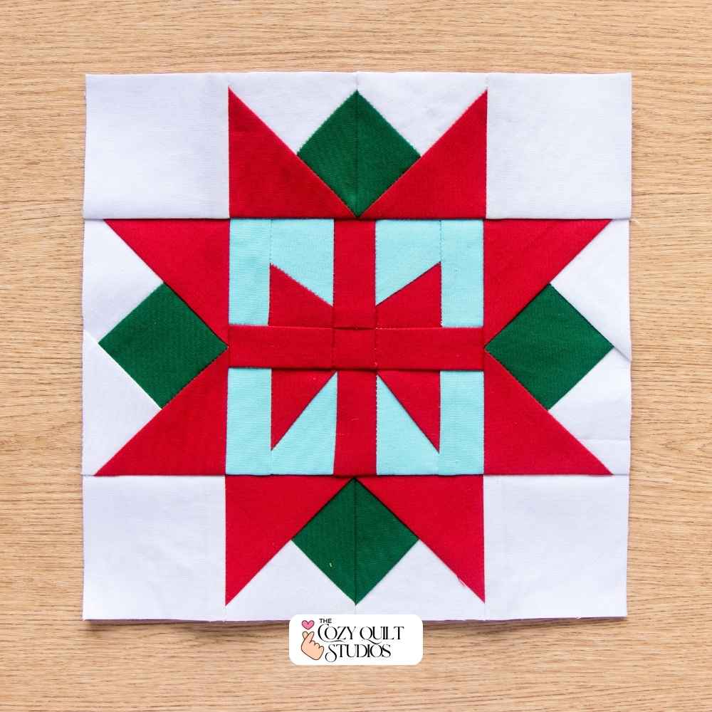 easy christmas sewing project present sawtooth star quilt block pattern