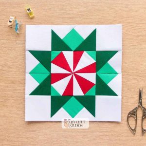 peppermint star christmas foundation paper piecing quilt block pattern